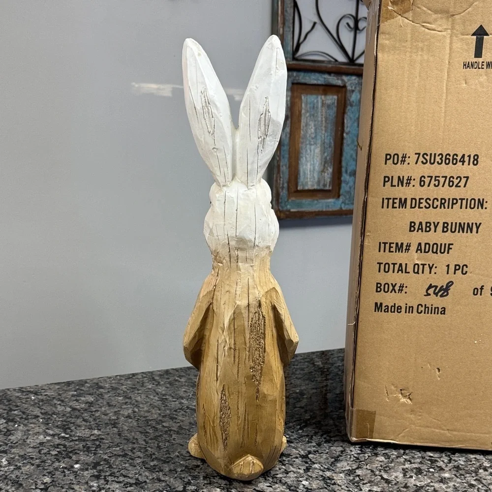 Easter Bunny with Egg Figurine resin NEW 20 inches
